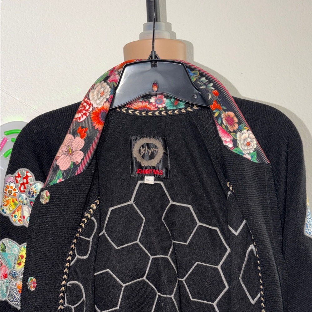 Johnny Was Floral Patchwork Black Jacket - image 3